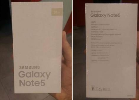 Samsung Galaxy Note 5 коробка